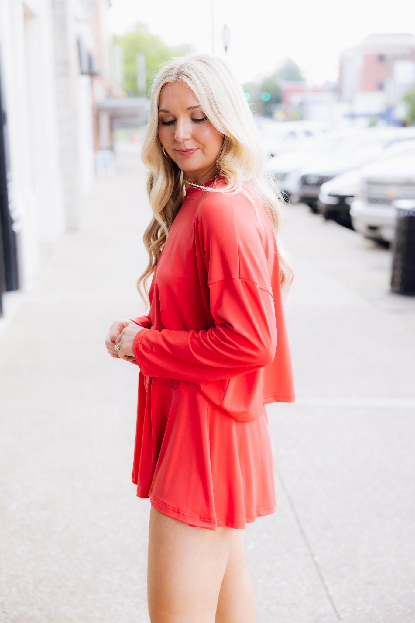 Coral Red Comfy Short Set